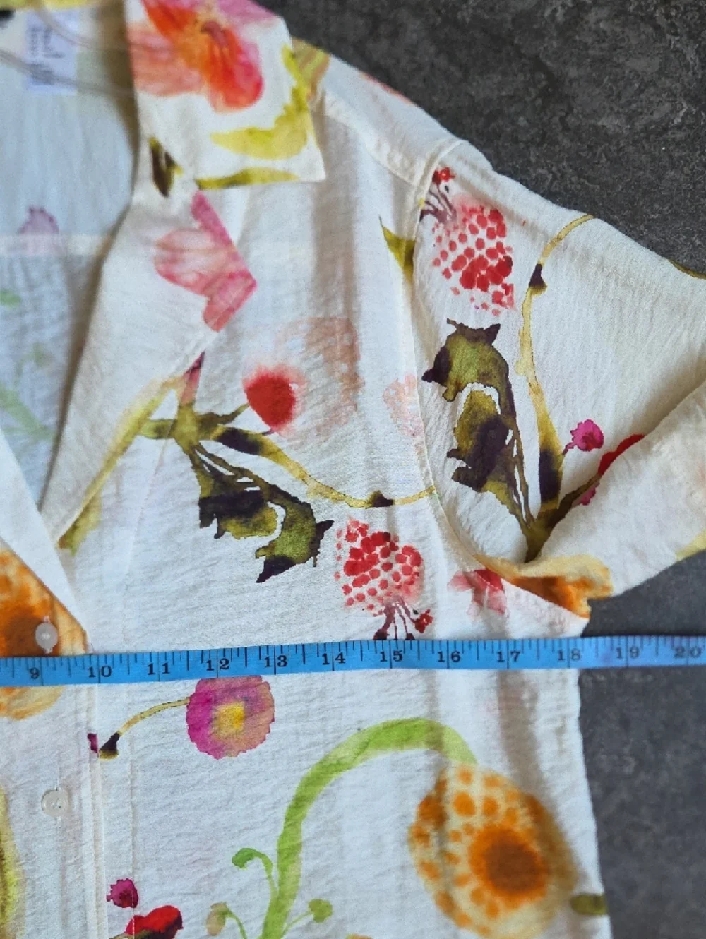 Floral Birds Loose Fit Resort Camp  Button Up Short Sleeve Shirt H&M EUC XS - Picture 14 of 15